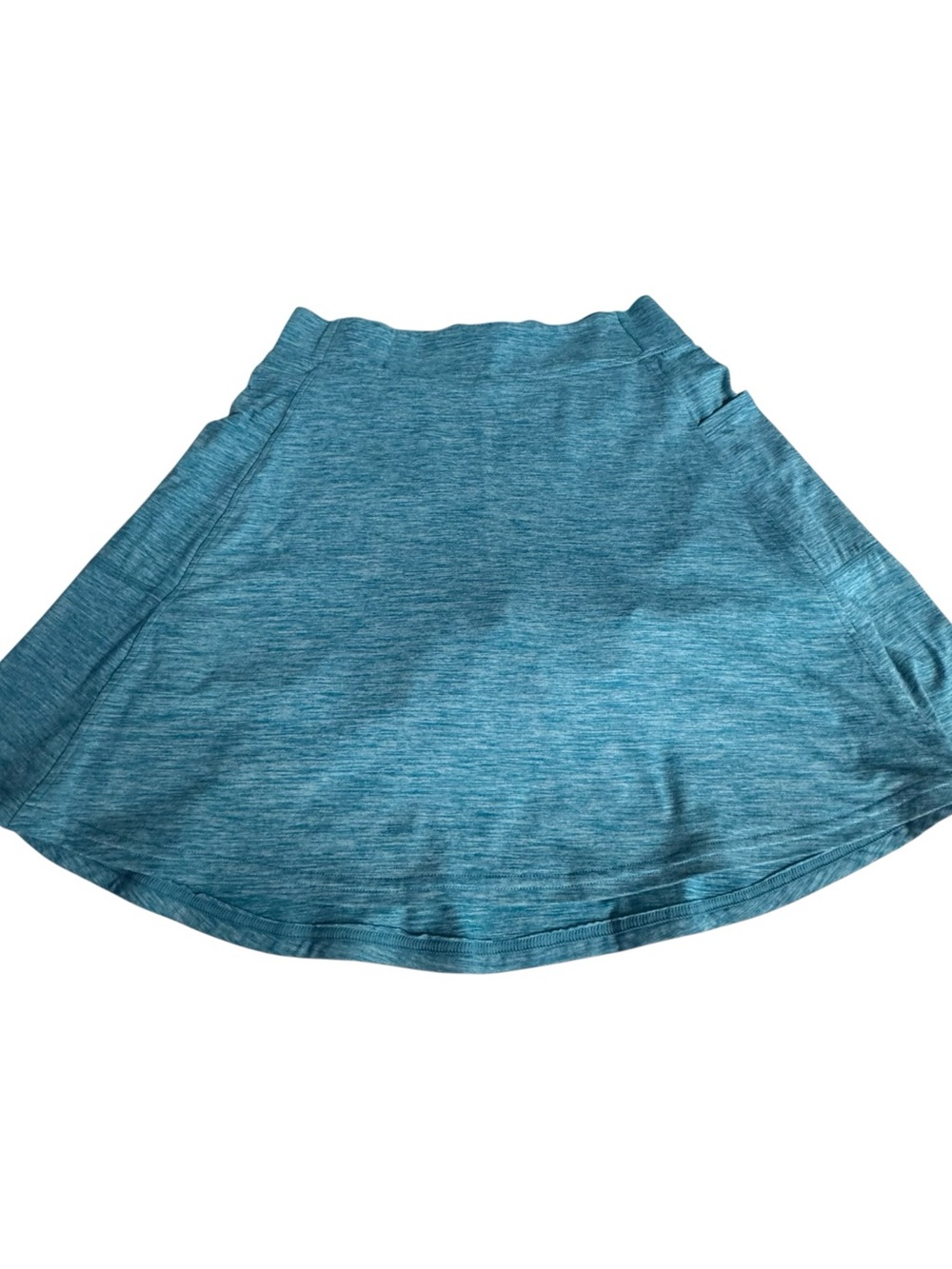 Marled Teal Skater Skirt with Stretch Waistband